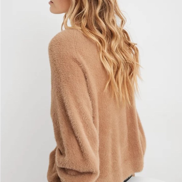 Aerie Soft Tan Oversized Crew Neck Sweater - Picture 2 of 11